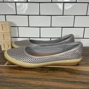 Clarks Danelly Adira Women's Size 7.5 Shoes Silver Leather Espadrille Loafer